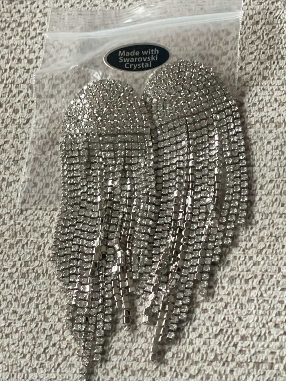 Swarovski Silver Crystal Fringe Earrings
